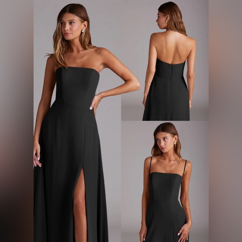 AZAZIE WREN (size A0!!!) 
Black A-Line Side Slit Chiffon Convertible Dress - Picture 6 of 6